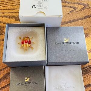 Swarovski Crystal Fire Opal Beetle Brooch NIB+COA Paradise Bugs Collection 2003